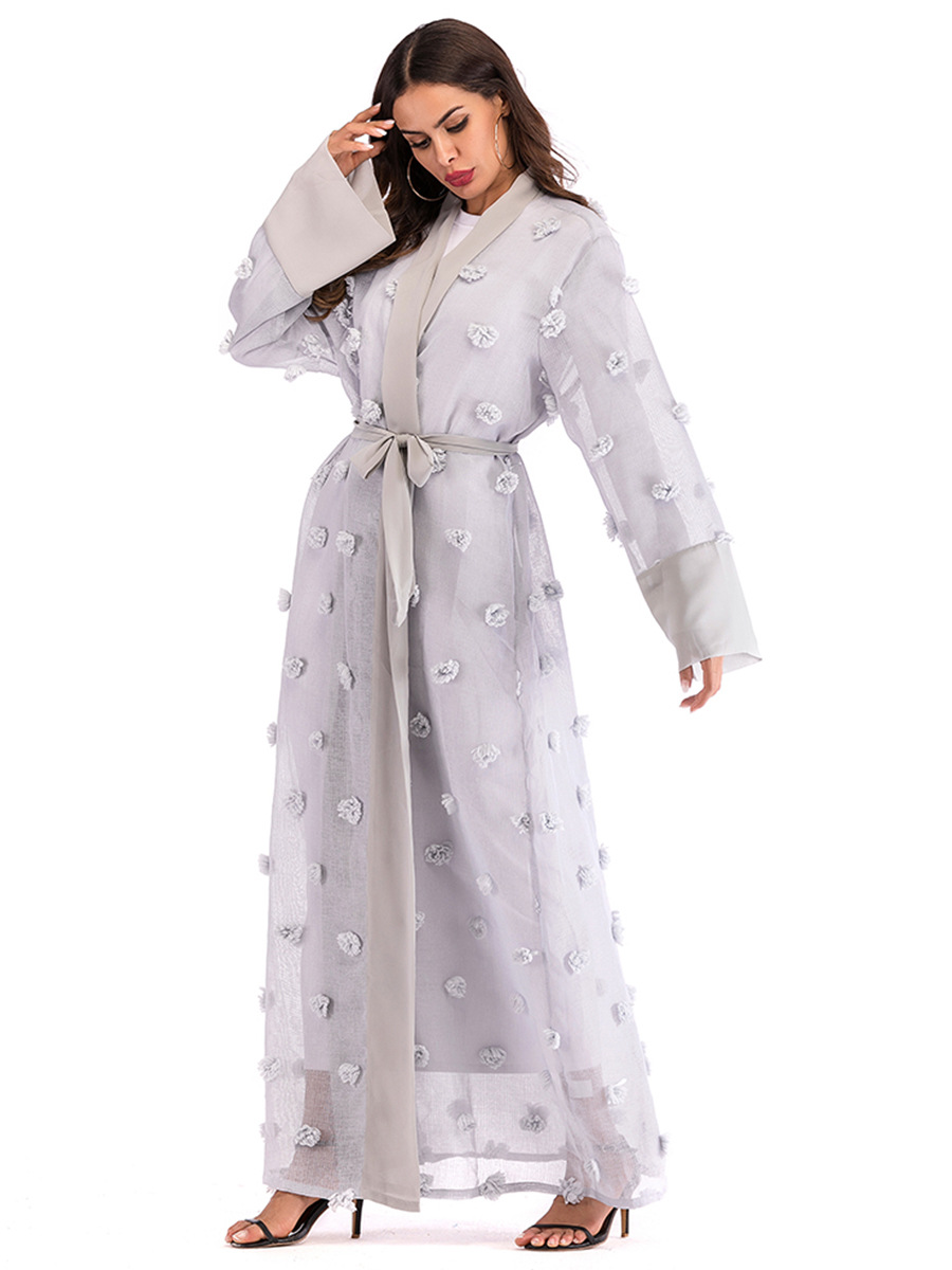 Title 30, Kadınlar için 3D Çiçek Örgü Gevşek Dantel Uzun ...