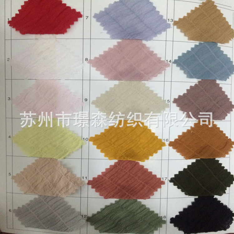 现货供应 2017新款3线泡泡格时尚女装上衣连衣裙灯笼皱面料