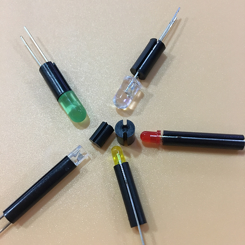 厂家直销批发塑料尼龙圆柱双坑LED隔离间隔柱支撑柱4.0/5.0MM黑色