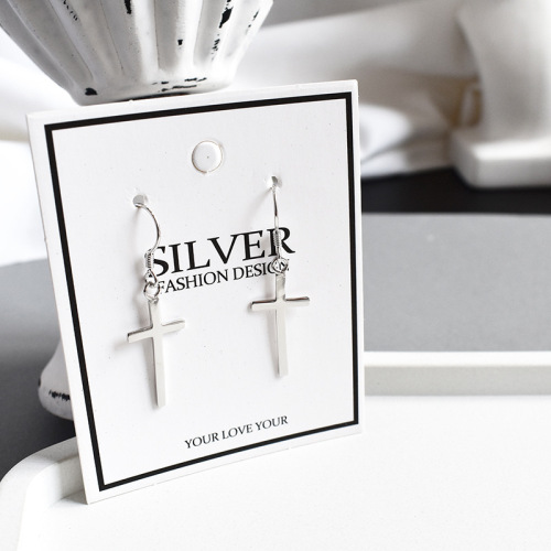 ins temperament cold style jewelry s925 sterling silver cross earrings ear hooks personality trendy nightclub internet celebrity earrings