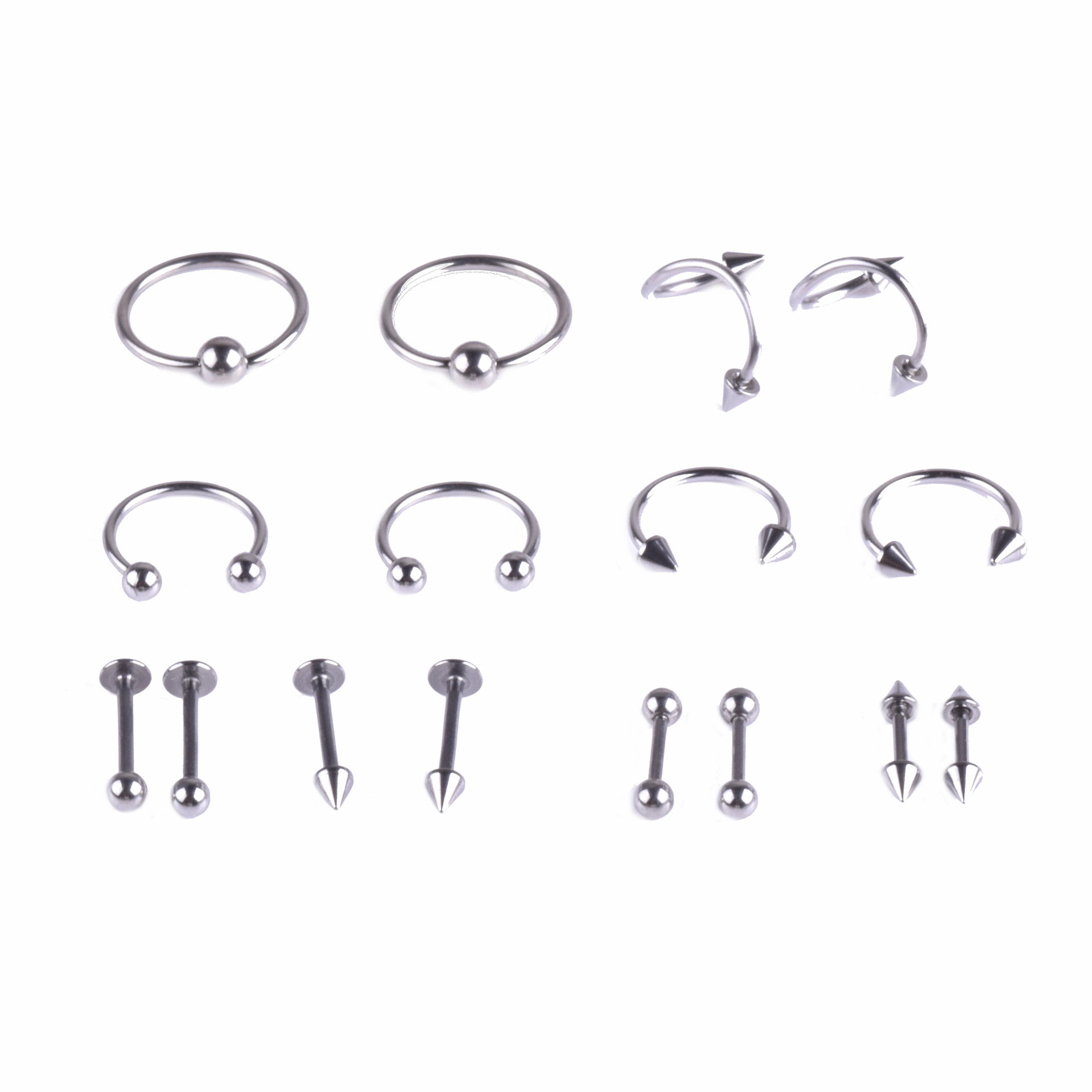 Fashion Geometric Metal Plating Eyebrow Nails Belly Ring Nose Ring 1 Set display picture 2