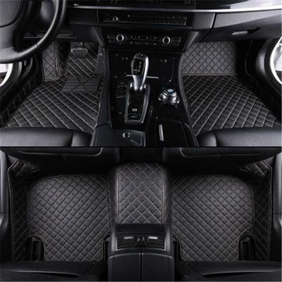 Carpet New 2016 wire ring 07 12 2013 old 2010 leather car mat surrounded (Modelə uyğun ayaqaltı) - black-single-layer-leather-foot-mat
