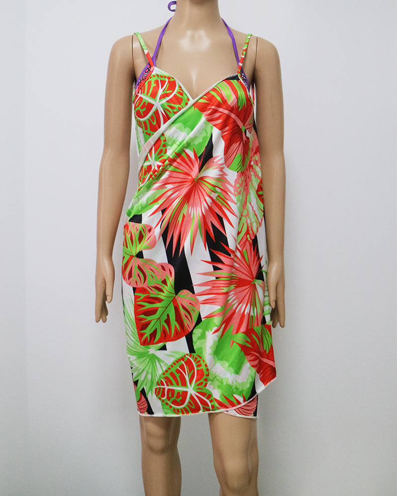 Bohemian Summer Beach Cover Up Floral Print Multi Functional Lightweight Fabric Perfect for Swimwear and Sun