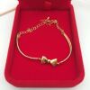 Brass jewelry, accessory, fashionable bracelet with bow, wholesale