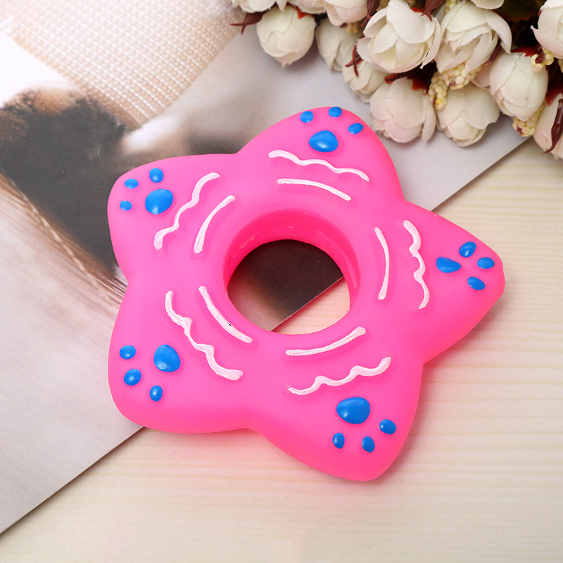 Suministro directo de fábrica juguete para mascotas BB llamada sonido perro juguete vinilo estrella de cinco puntas juguete al por mayor transfronteriza