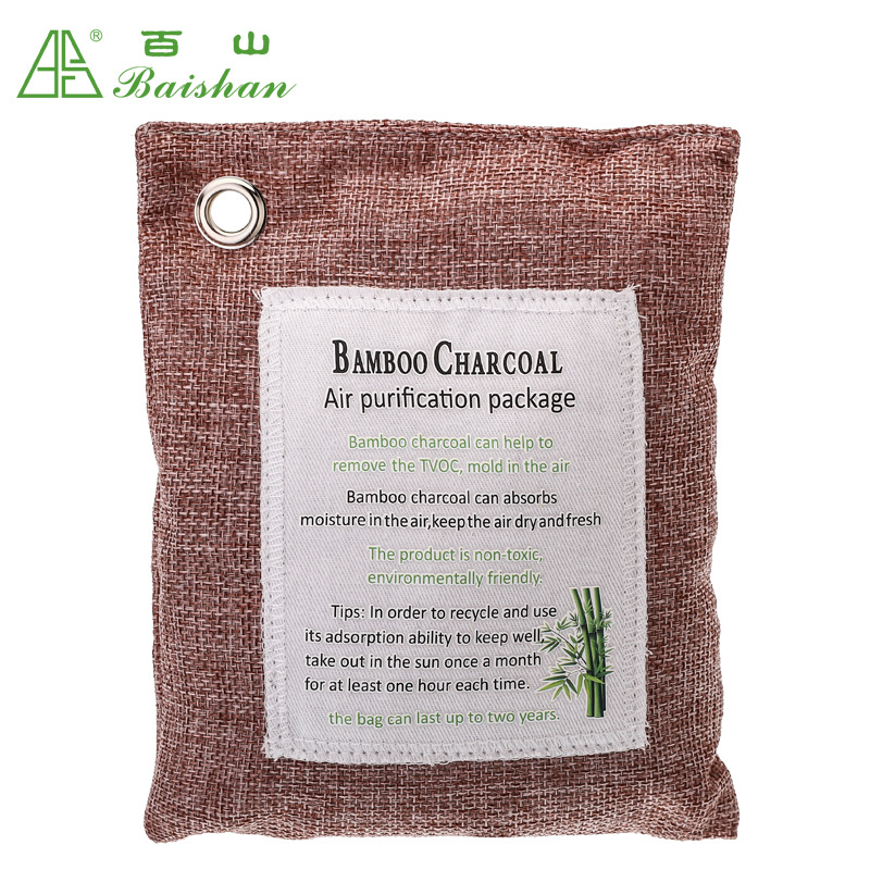 跨境家车两用200g麻布活性炭包 除甲醛苯TVOC新房汽车活性竹炭净