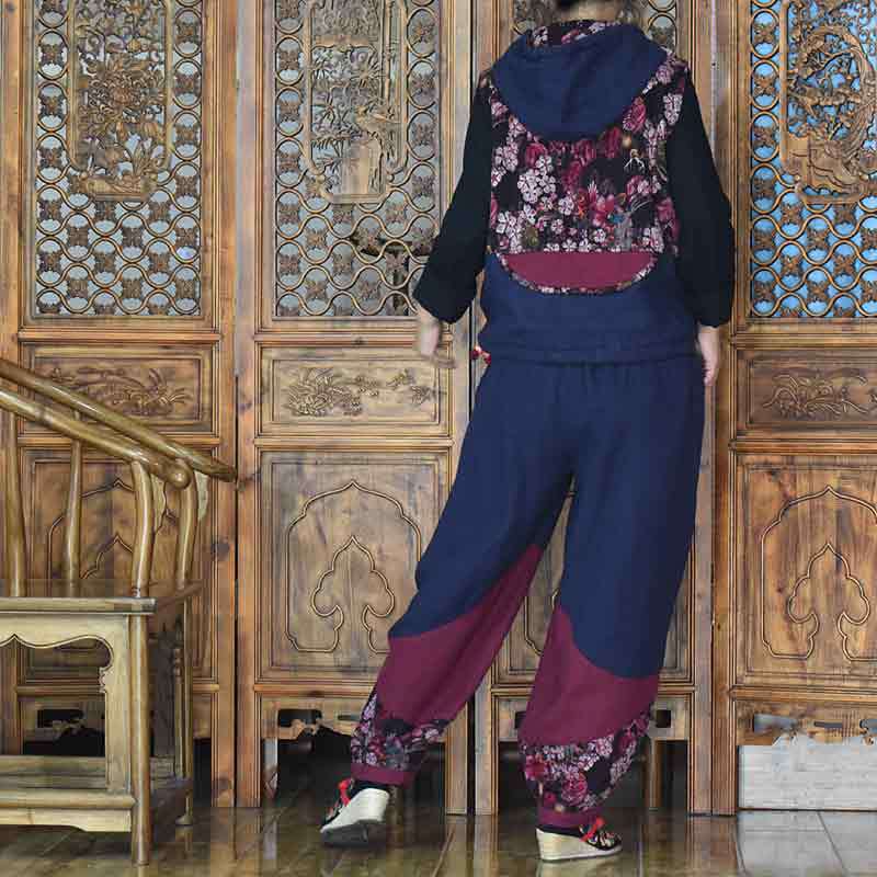 Gilet femme PEINTURE COEUR ROUGE PLUME en Coton et lin - Ref 3317834 Image 3