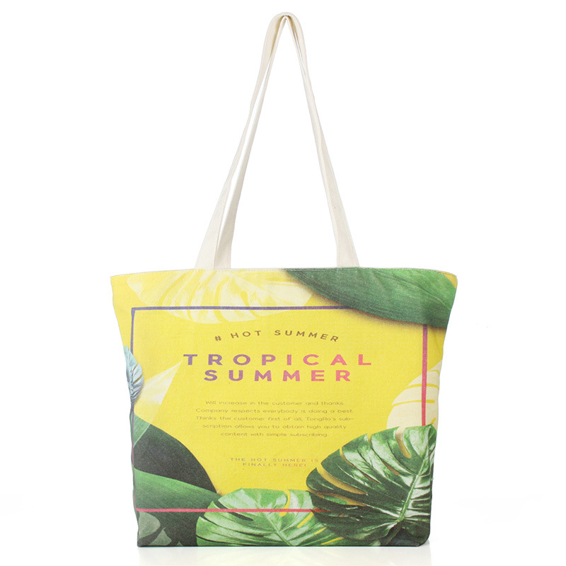 2018新款购物袋彩绘手提收纳时尚帆布包简约收纳单肩女棉布袋