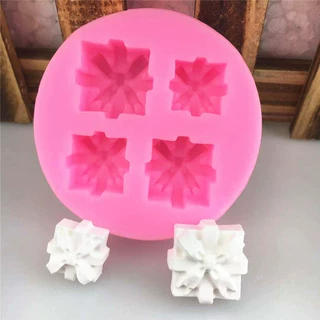 DIY4连大小号圣诞节松果造型硅胶模具手工翻糖蛋糕模翻糖装饰工具