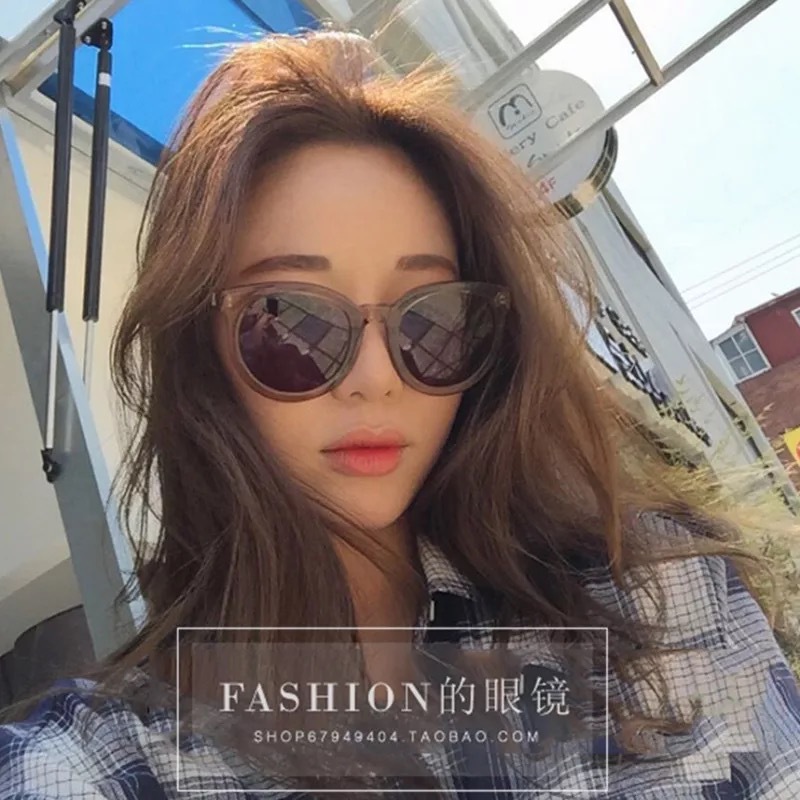 Nuevo estilo coreano de moda retro gafas de sol marrón jalea té UV a prueba de gafas de sol para mujeres 9808