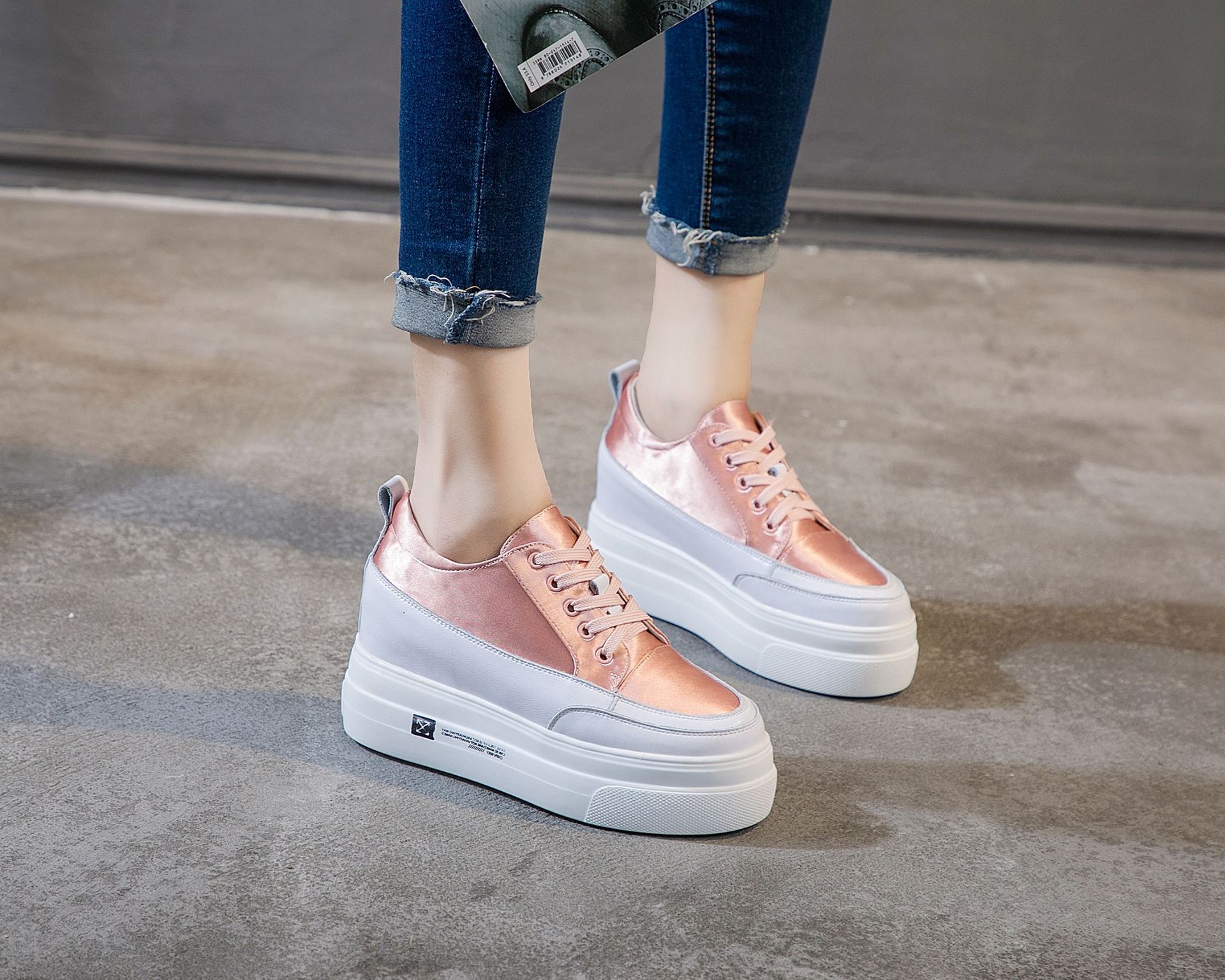 White Shoes Women's New Korean Style Inner Height Increasing Small Size Women's Shoes 31 32 33 Autumn Online Popular Casual Students Platform Shoes