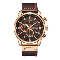 Curren men's watch strap calendar business six-hand small dial multifunction waterproof watch
