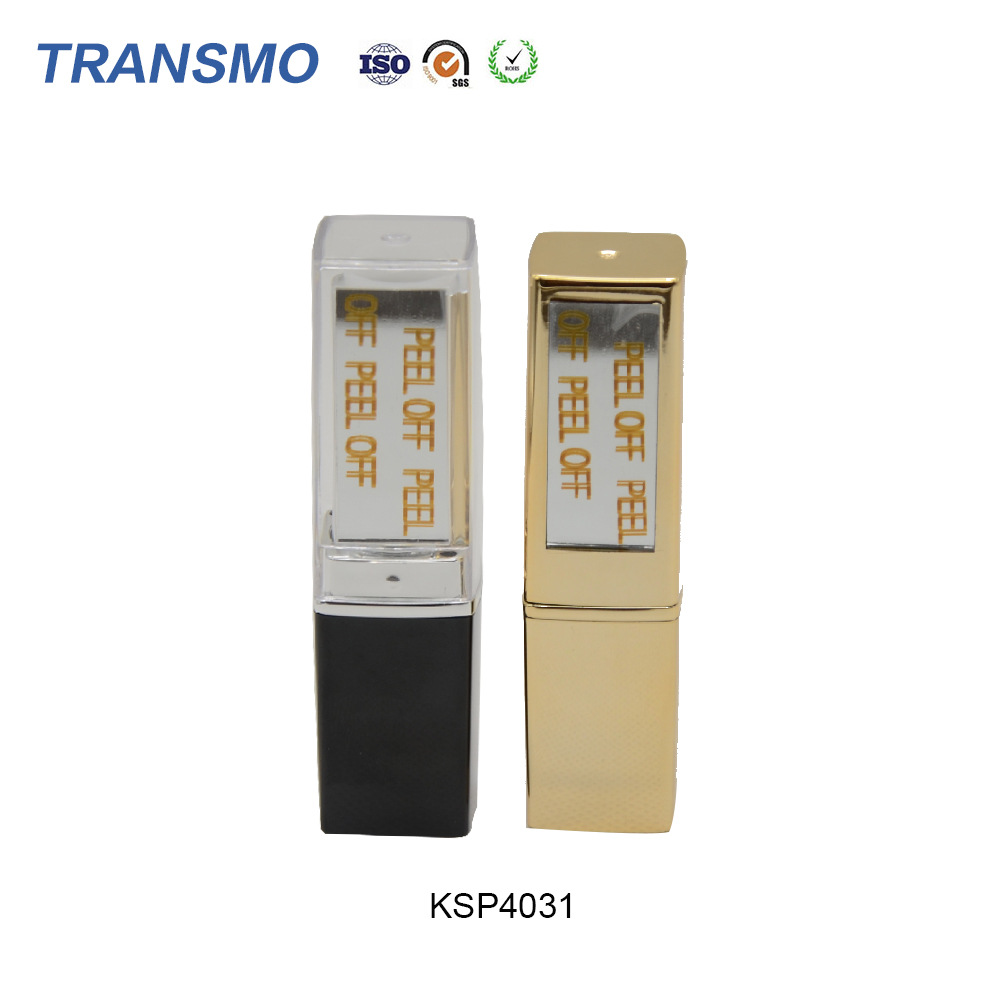 TRANSMO 方形LED灯新款口红管金色塑料LED按压唇膏管包材彩妆定制