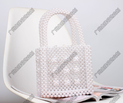 高端精品全手工编织珍珠包包时尚宴会包女士手提包服装礼服配饰|ru