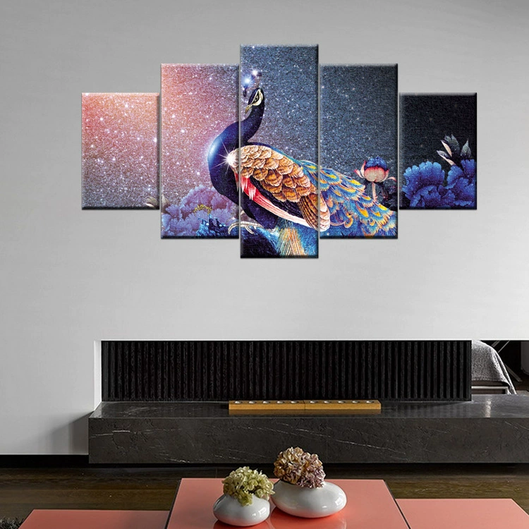 Retro colorful poster, Amazon, peacock