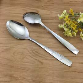 厂家批发 不锈钢餐具 竹节大勺 食堂吃饭勺 加厚实惠 可加LOGO