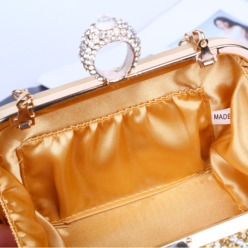 Cross-border Amazon Crystal Evening Bag Quality Model Diamond-encrusted Phoenix Eye Evening Bag Bridal Bridesmaid Bag Factory Direct Sales