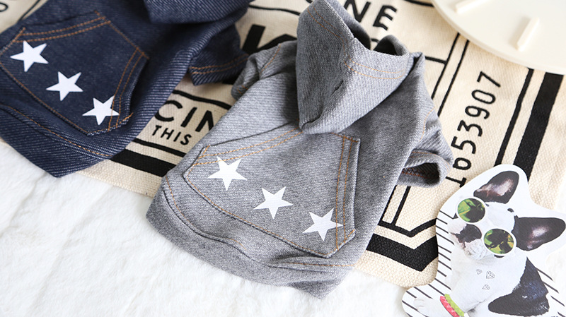 五星口袋带帽衫