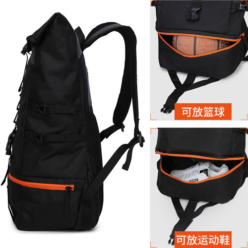 Basketball backpack for men, student travel bag, travel bag, large capacity, mountain climbing bag, sports training, outdoor double shoulder bag