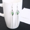 Green Diamond Silver Ear Hook