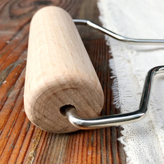 跨境木質滾泥器陶藝塑形軟陶泥塑圓滾木製滾軸擀泥仗陶藝工具