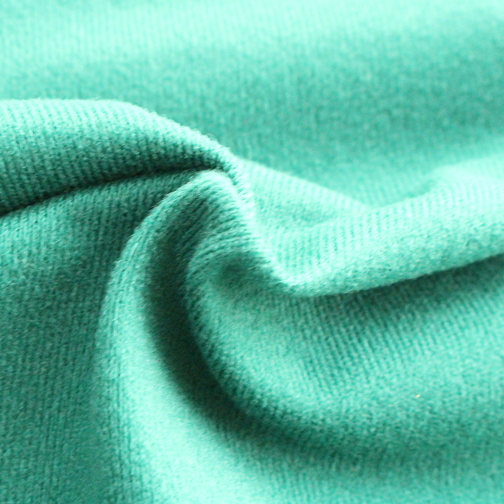 厂家直销丝光绒 校服面料  经编刷毛布