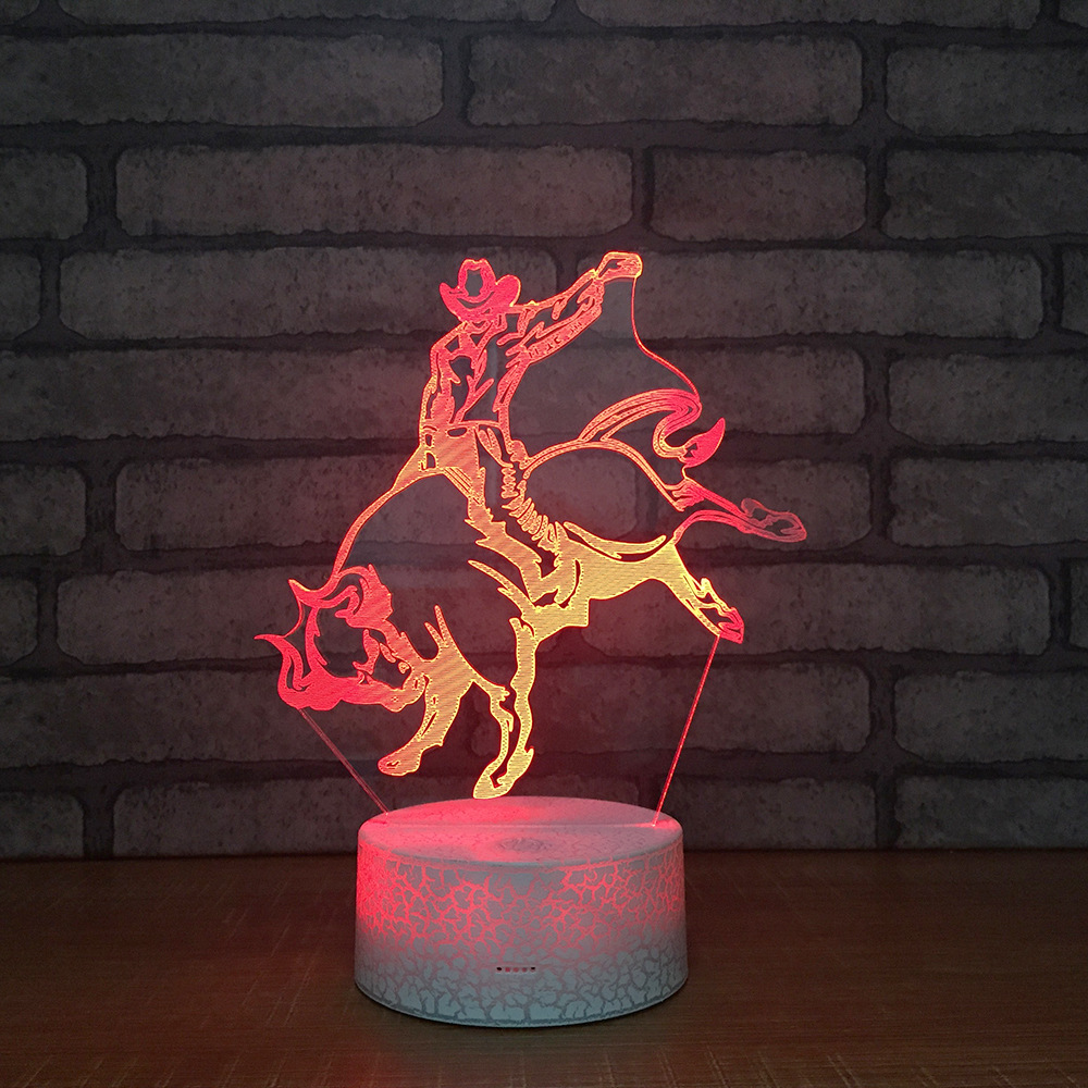 亚马逊爆款 爆裂纹3D灯小夜灯台灯