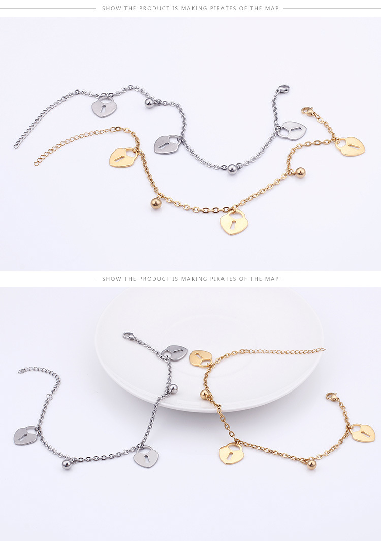 fashion simple wild stainless steel plating 18K real gold anklet