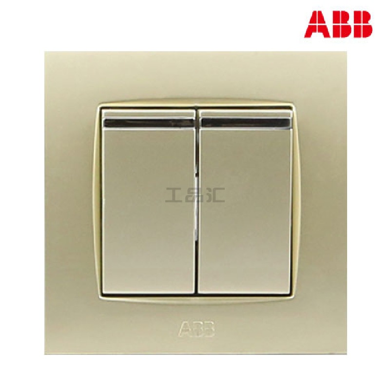 ABB 二位双控带装饰线开关；AU13653-PGPG