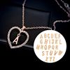 Fashionable necklace heart-shaped with letters, European style, simple and elegant design, wholesale