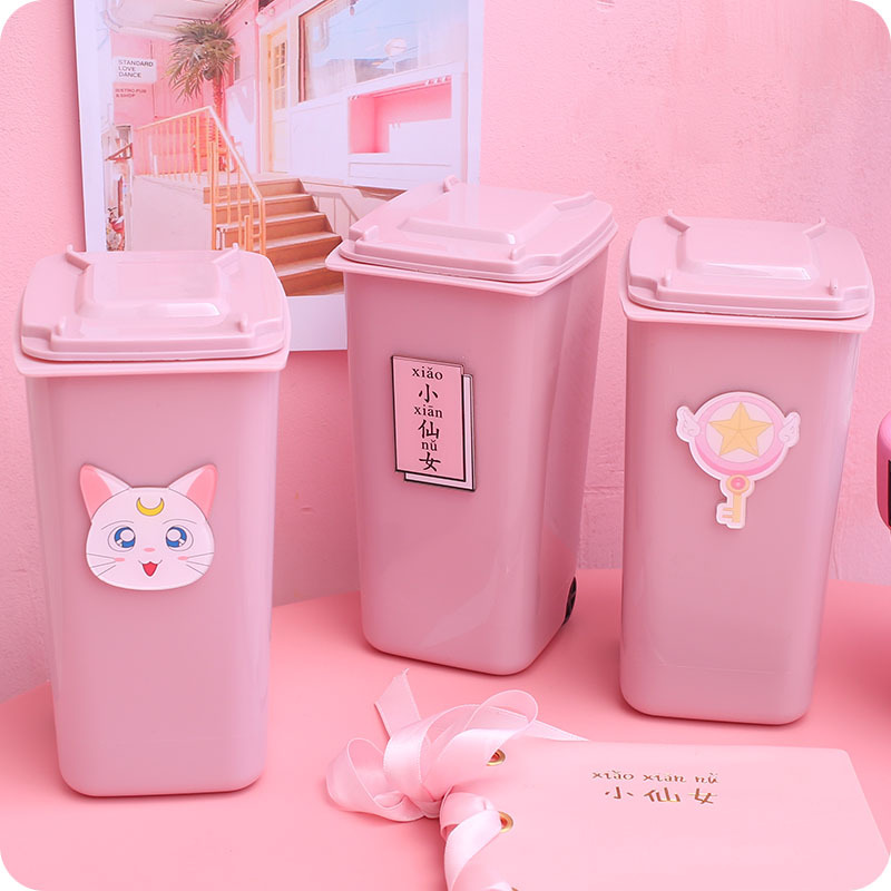 卡通学生小清新桌面收纳盒储物整理笔筒收纳筒垃圾桶学生用品直销