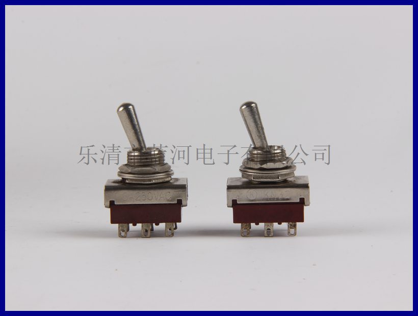 来泰 铜座铜螺母 KN32 钮子开关 12mm孔径 胶木外壳铜脚 六脚两档