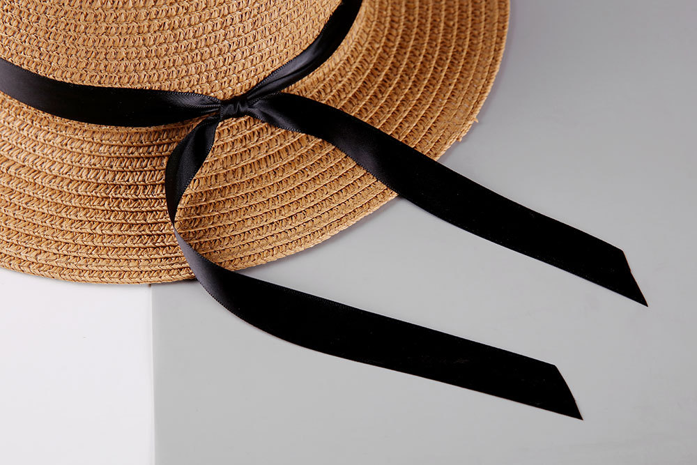 245g Weight Anniversary, Business, Wedding, Birthday Occasion Solid Color Pattern Unisex Gender Basic Style White Color Knotted Ribbon Outdoor Sunscreen Straw Hat 7
