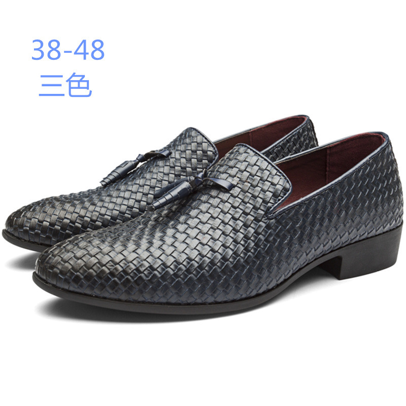 Men'S Woven Shoes Korean Youth Fashion Board Shoes Driving Shoes 38-48 Leather Shoes