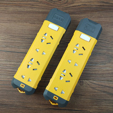 揭西县厂家生产黄色带安全门带开关14孔插座 大功率电排家庭排插