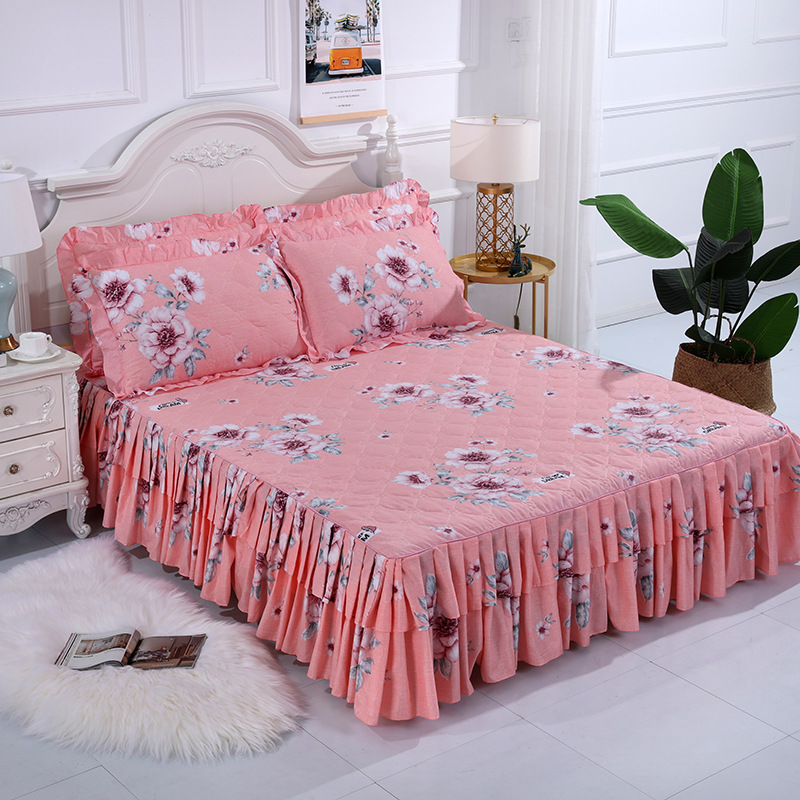 Manufacturer wholesale price thickened cotton bed skirt single simmons cotton bedspread lace bedspread mattress cover