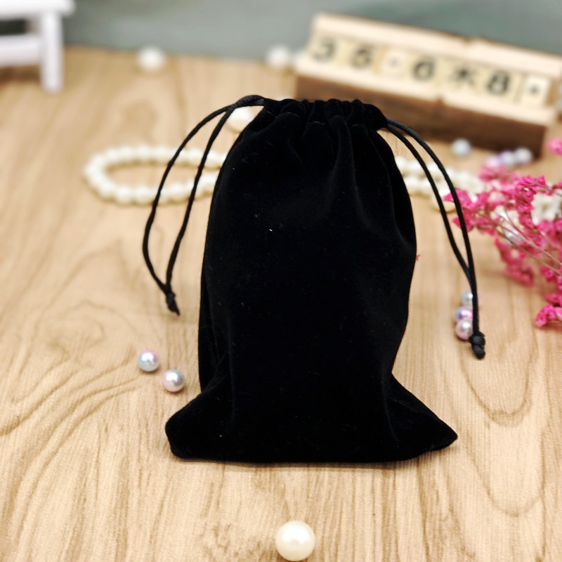 Manufacturer 7 * 9cm Drawstring Flannel Bag 8*10 Jewelry Bag Small Cloth Bag Black Mobile Phone Bag Large