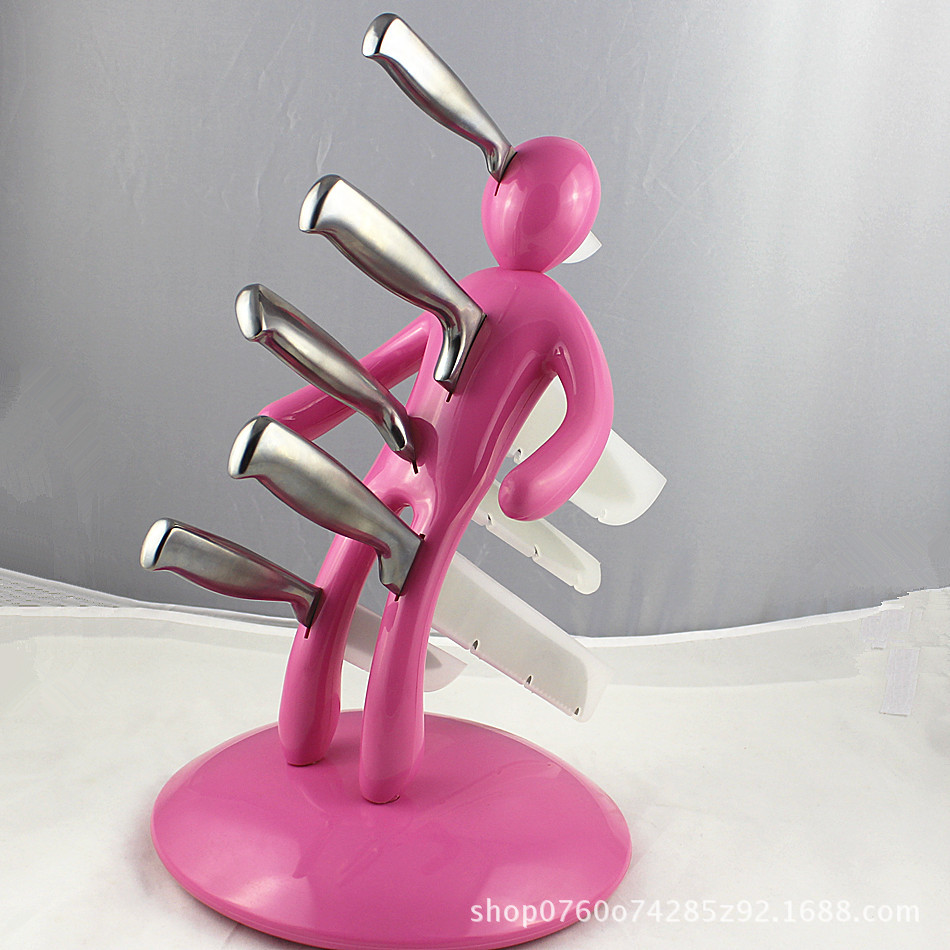 Humanoid knife rest five piece set knife rose red and other multicolor