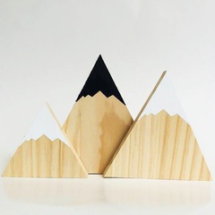 INS hill wooden ornaments snow mountain triangle treasure shooting props children's room soft decoration three
