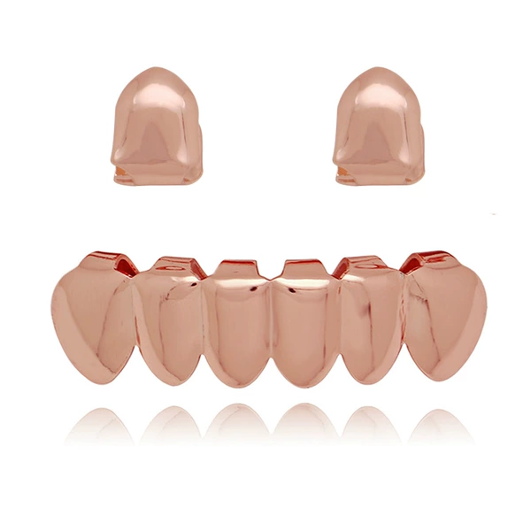 Rose gold, two double-glossed diamonds + six lower diamonds