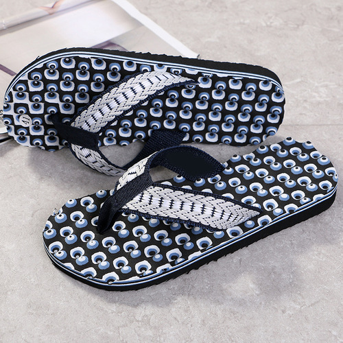  summer trend men's massage flip-flops wedge heel flip-flops beach casual slippers wholesale factory direct supply