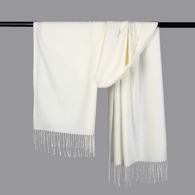 2021秋冬新款加长加厚纯色围脖流苏围巾同款情侣仿羊绒保暖围巾|ru