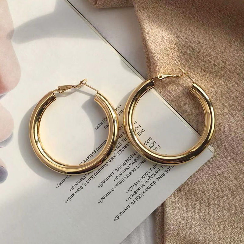 Fashion Exaggerated New Simple Circle Earrings Metal Sequin Jewelry Earrings For Women display picture 4