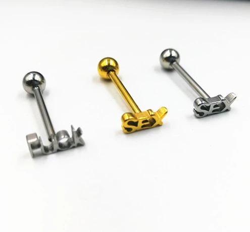 Physiological tongue piercing stainless steel
