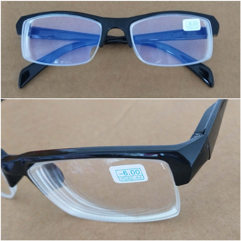 近视眼镜成品100-600度眼镜男女半框眼镜镀蓝膜商务近视镜超弹|ru