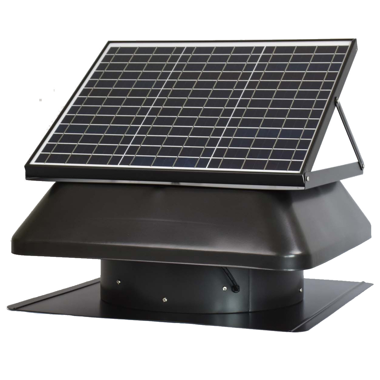 方形14寸扇叶 50W太阳能板角度可调 太阳能换气扇 屋顶通风排气