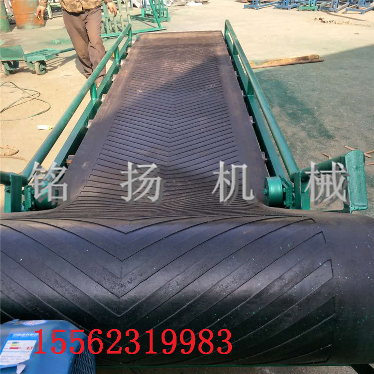 矿用爬坡上料机 电商分拣线快递流水线 蔬菜挡板皮带输送机
