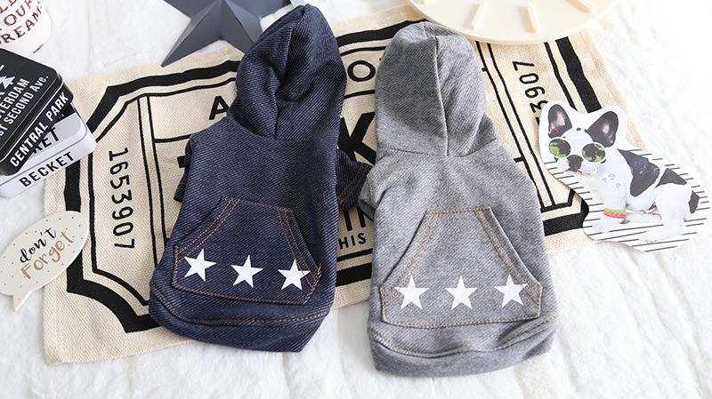 五星口袋带帽衫