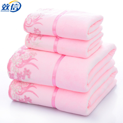 Microfiber bow lace bath towel, thickened and absorbent towel, universal for children and adults, drop shipping