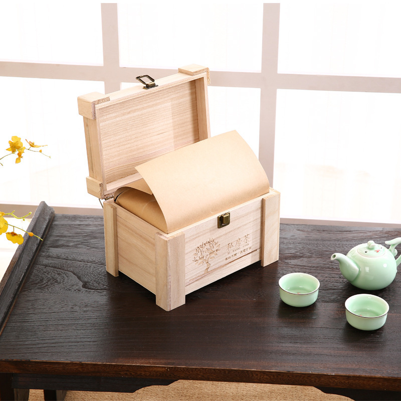 创意翻盖木质茶业盒通用红酒葡萄酒包装木盒 普洱茶叶盒